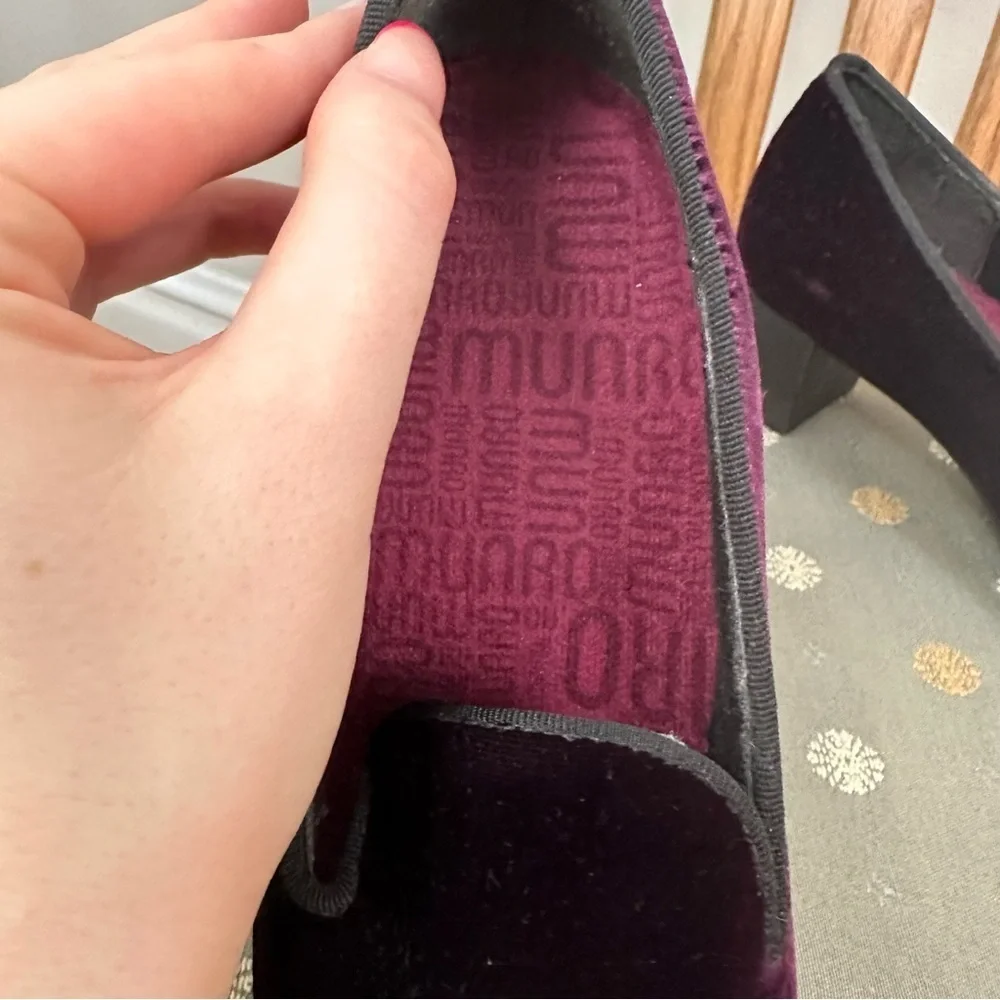 Munro | Purple Velvet Heeled Loafers Size 5.5